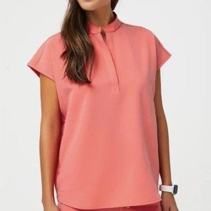 Figs Hot Coral Rafaela XS top + Yola S pants